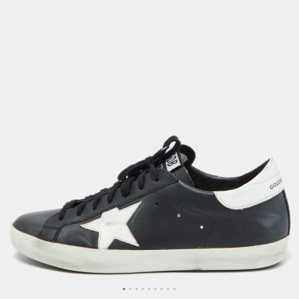 Golden Goose Black Sneakers with White Star